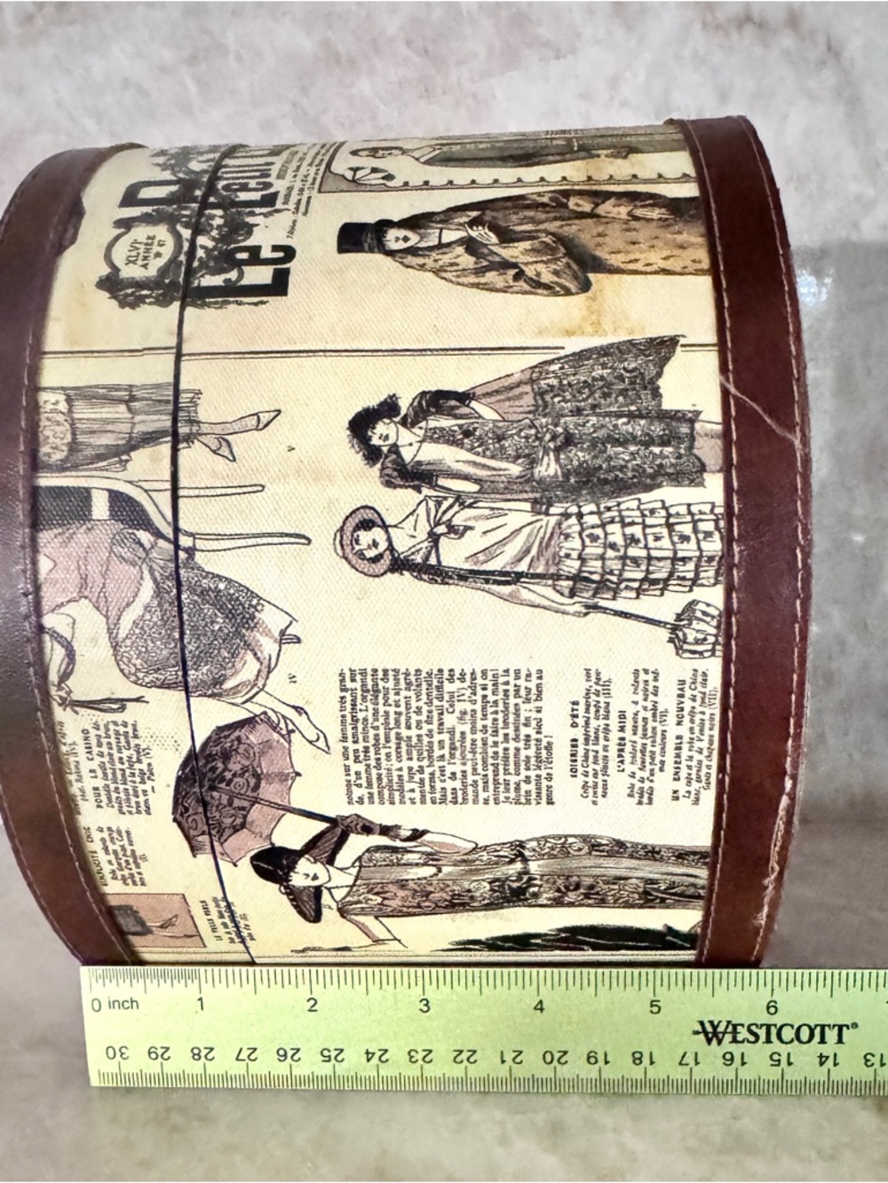 💖 Wooden Round Curio Box, Parisian Theme, 8.5” x 6” - Picture 10 of 15